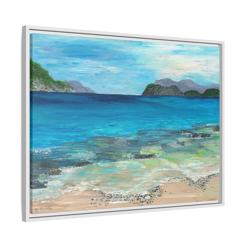 Sugar Beach USVI Framed Canvas Print – Caribbean Coastal Wall Art