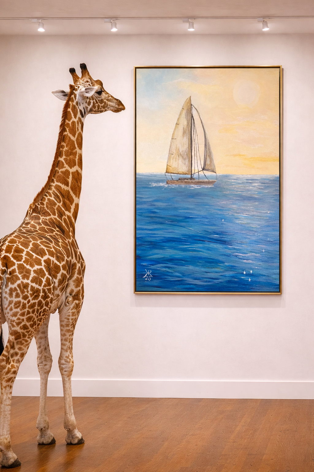 Sunset Sailboat Framed Canvas Print – Coastal Ocean Wall Art