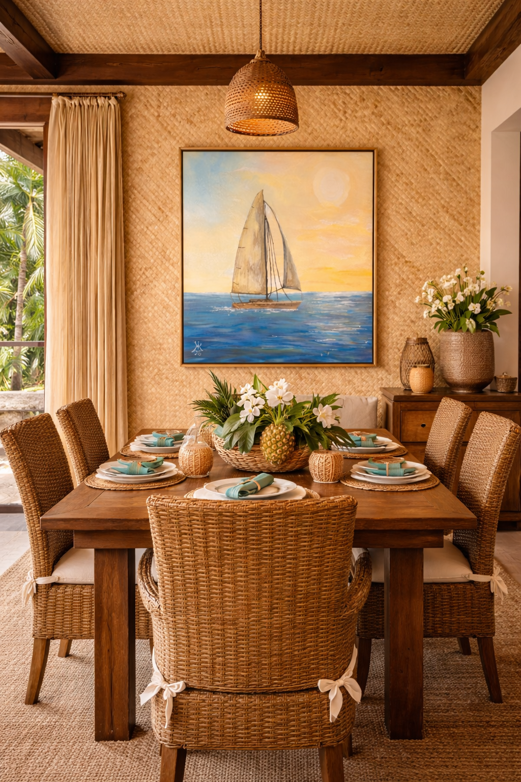 Sunset Sailboat Framed Canvas Print – Coastal Ocean Wall Art