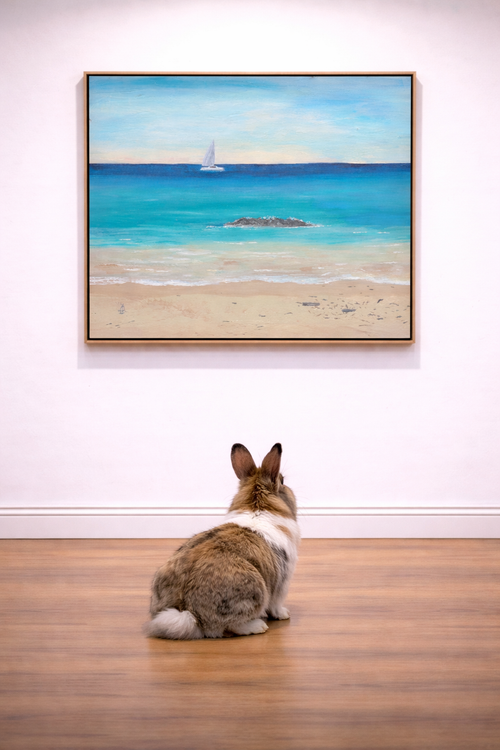 Grand Turk Beach Framed Canvas Print – Caribbean Ocean Wall Art with Sailboat