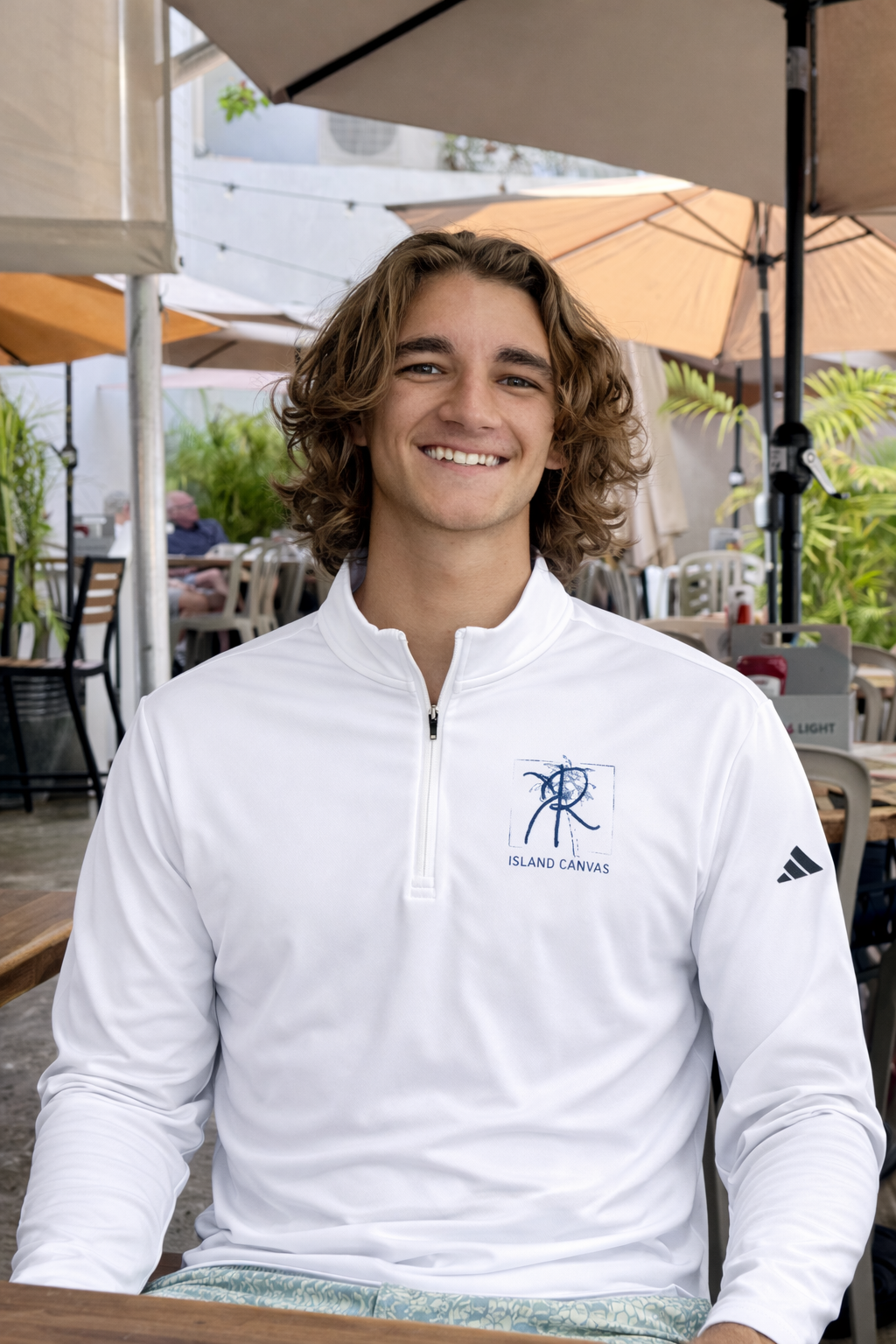 adidas® Performance Quarter-Zip Golf —  Palm Logo