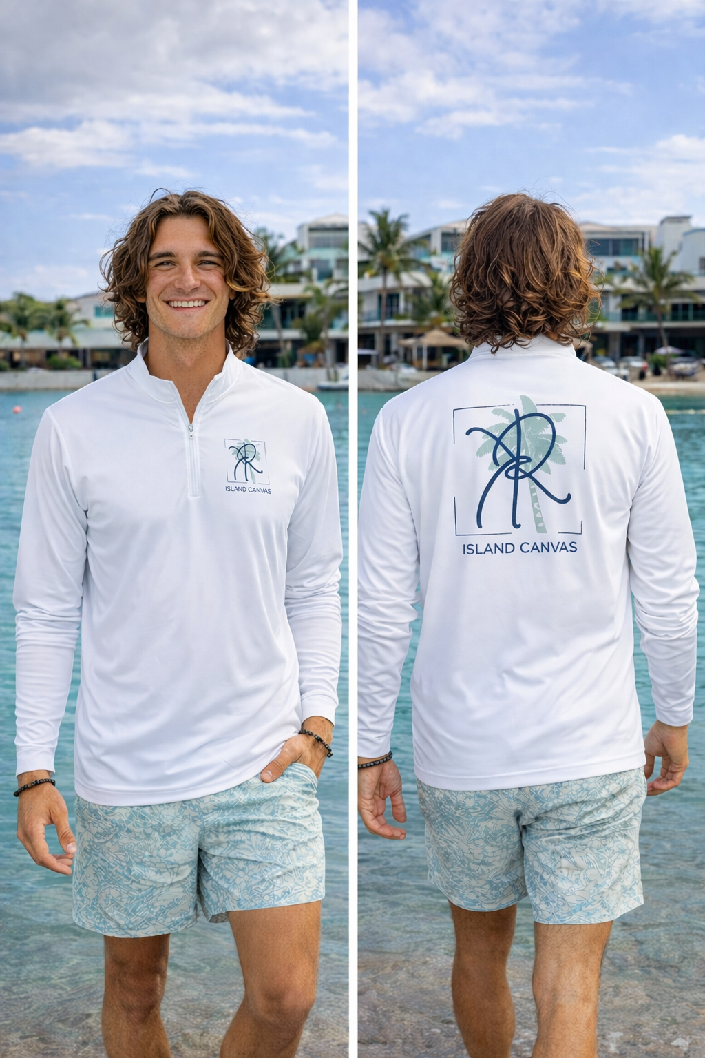 Quarter-Zip Pullover — Palm Logo