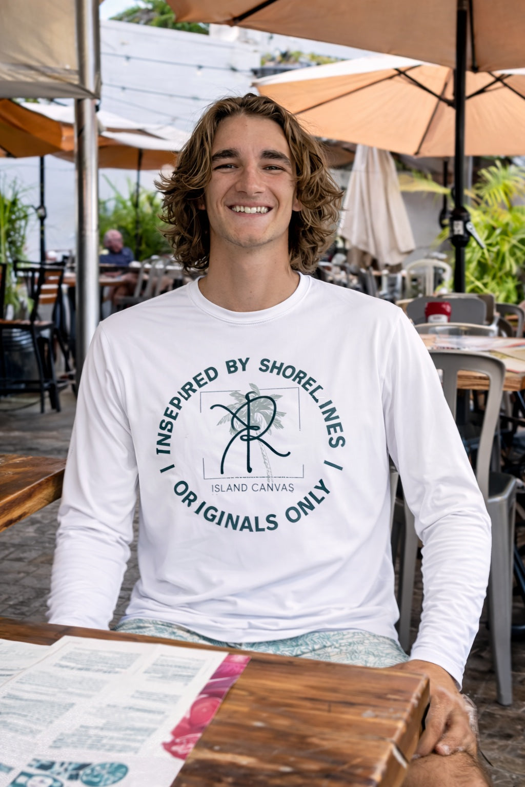 UV Long Sleeve Shirt — "Inspired by Shorelines" Palm Logo