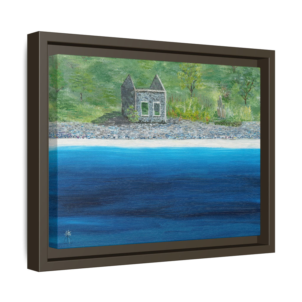 Whistling Cay USVI Framed Canvas Print – Caribbean Coastal Wall Art