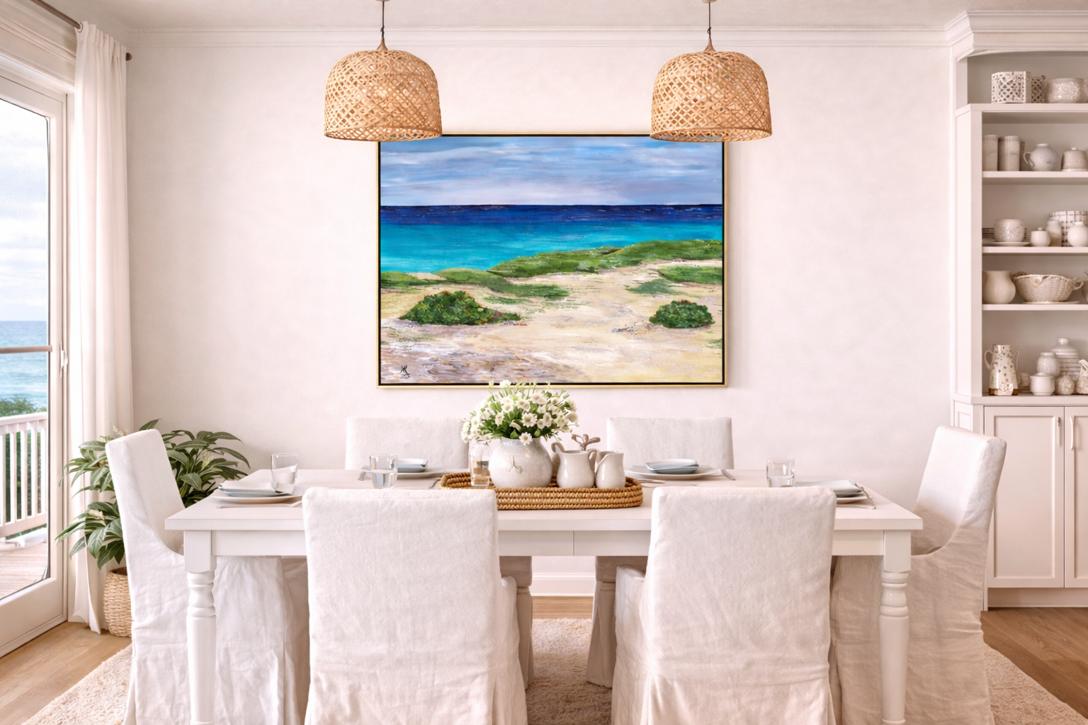 Aruba Baby Beach Framed Canvas Print – Tropical Coastal Landscape Wall Art