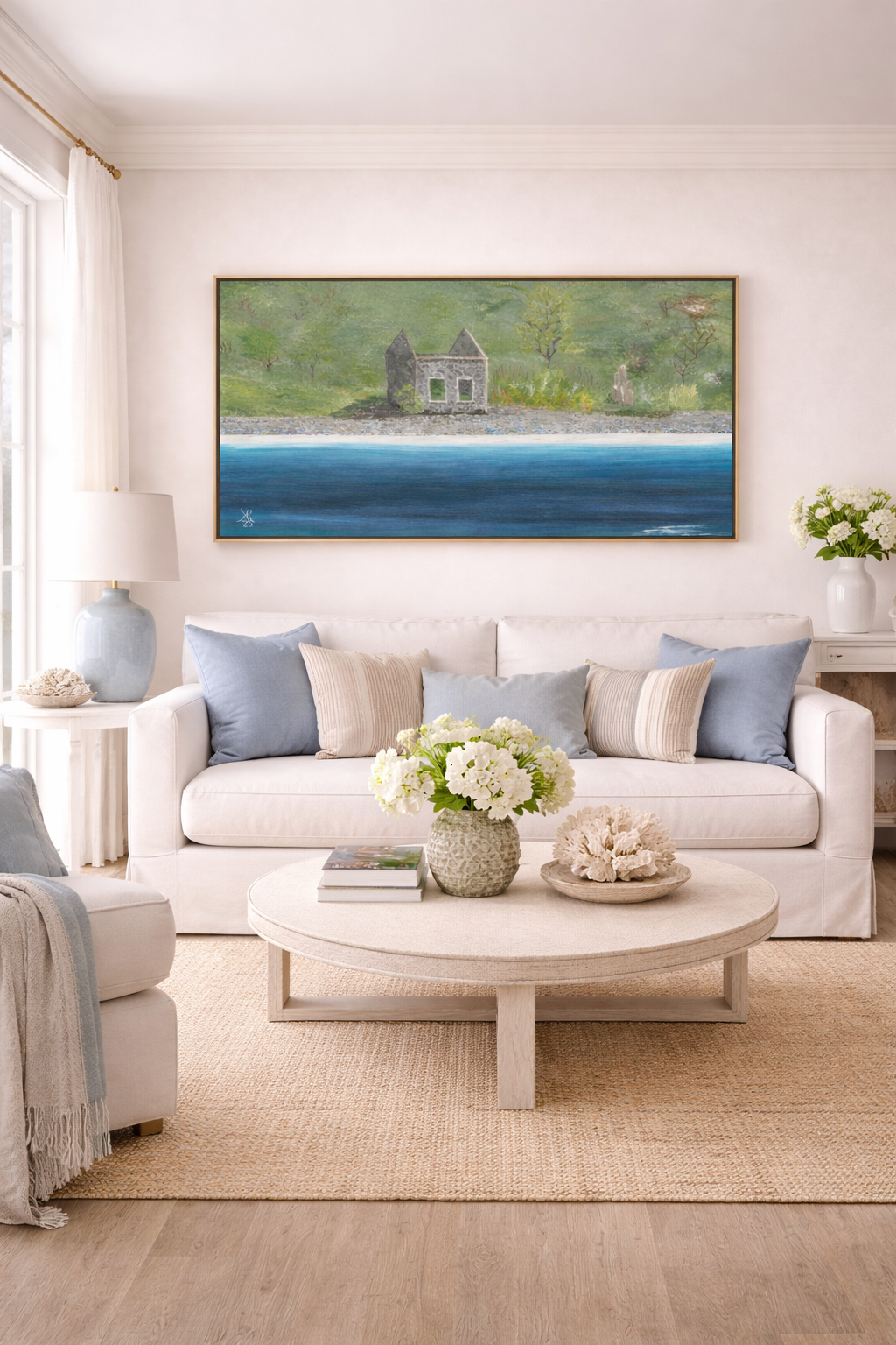 Whistling Cay USVI Framed Canvas Print – Caribbean Coastal Wall Art